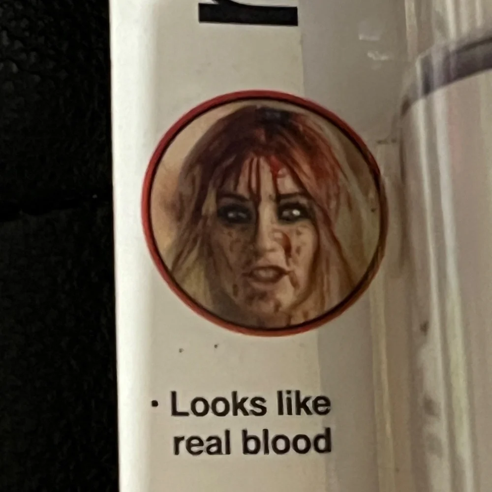 Halloween Vampire Set: Fake Blood Spray, Glow-in-the-Dark Teeth w/ Blood